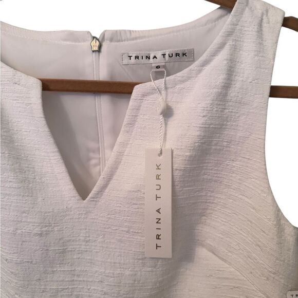 Trina Turk Women's Miss Brady Stretch Cotton Slub Color-Block Dress 6 NWT - Picture 3 of 4